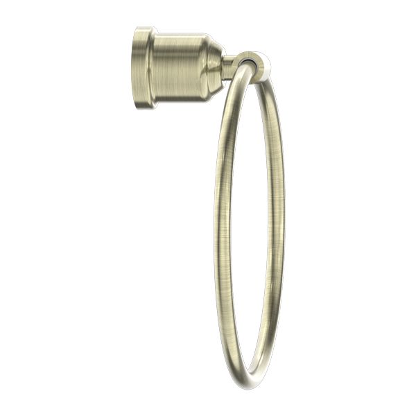 Nero York Towel Ring - Aged Brass-NR6980AB-blue-leaf-bathware