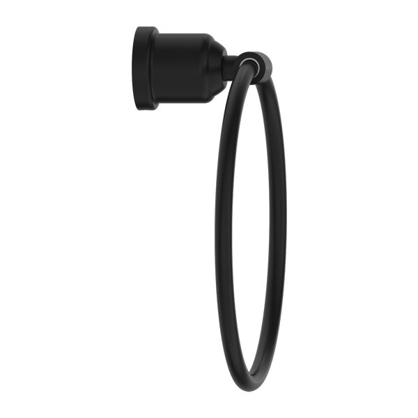 Nero York Towel Ring - Matte Black-NR6980MB-blue-leaf-bathware