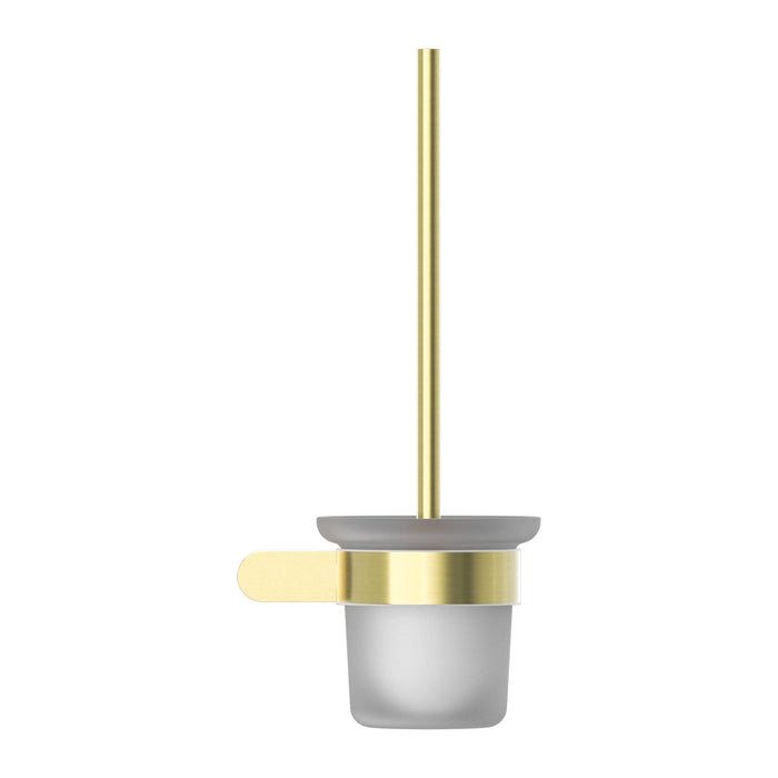 Nero Bianca Toilet Brush Holder - Brushed Gold-NR9088BG-blue-leaf-bathware