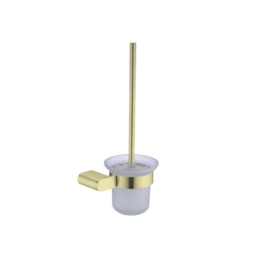 Nero Bianca Toilet Brush Holder - Brushed Gold-NR9088BG-blue-leaf-bathware