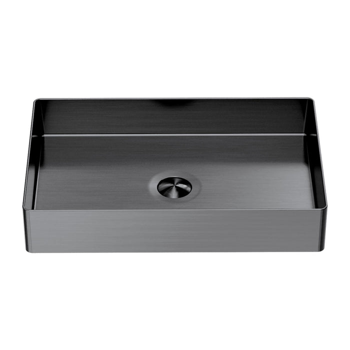 Nero Opal Rectangle Stainless Steel Basin - Graphite-NRB3555GR-blue-leaf-bathware