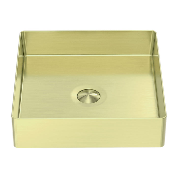 Nero Opal Square 400mm Stainless Steel Basin - Brushed Gold-NRB401sBG-blue-leaf-bathware