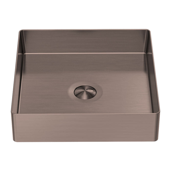 Nero Opal Square 400mm Stainless Steel Basin - Brushed Bronze-NRB401sBZ-blue-leaf-bathware