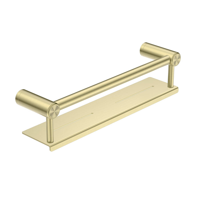 Nero Mecca Care 25mm Grab Rail With Shelf - Brushed Gold-blue-leaf-bathware