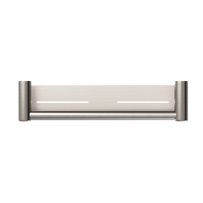 Nero Mecca Care 25mm Grab Rail With Shelf - Brushed Nickel-blue-leaf-bathware