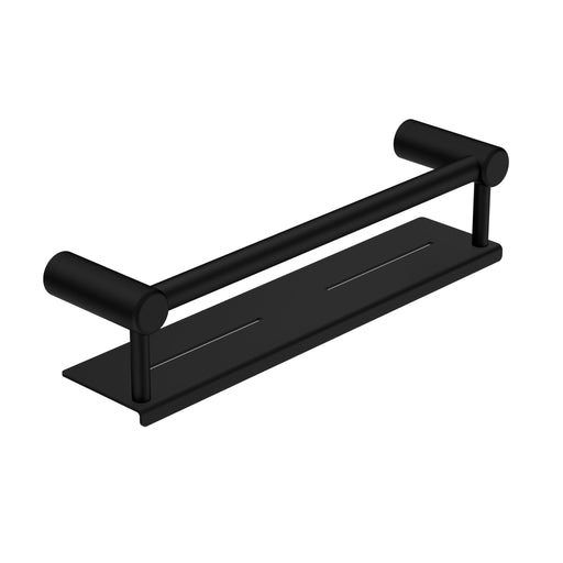 Nero Mecca Care 25mm Grab Rail With Shelf - Matte Black-blue-leaf-bathware