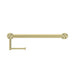 Nero Mecca Care 32mm Grab Rail With Toilet Roll Holder 450mm - Brushed Gold-NRCR3218ABG-blue-leaf-bathware