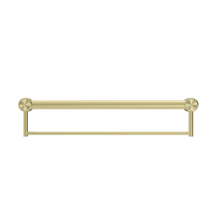 Nero Mecca Care 32mm Grab Rail With Towel Holder - Brushed Gold-blue-leaf-bathware