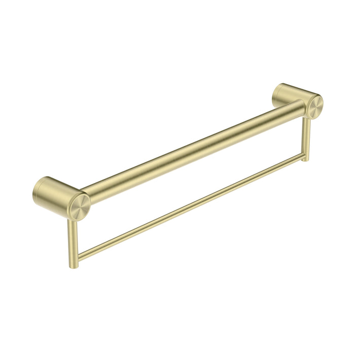 Nero Mecca Care 32mm Grab Rail With Towel Holder - Brushed Gold-blue-leaf-bathware