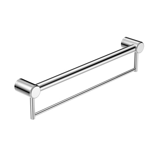 Nero Mecca Care 32mm Grab Rail With Towel Holder - Chrome-blue-leaf-bathware