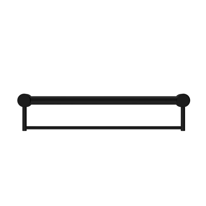 Nero Mecca Care 32mm Grab Rail With Towel Holder - Matte Black-blue-leaf-bathware