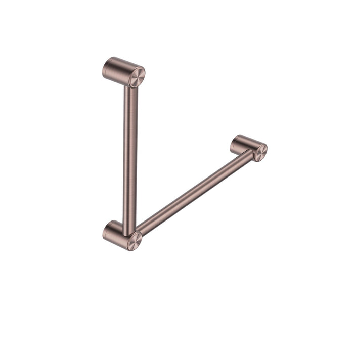 Nero Mecca Care 32mm Ambulant Toilet Grab Rail 90 Degree 450x450mm - Brushed Bronze-NRCR3290ABZ-blue-leaf-bathware