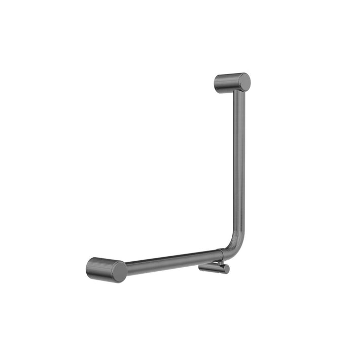 Nero Mecca Care 32mm Ambulant 90 Degree Bent Tube Grab Rail 450x450mm - Gun Metal-NRCR3290DGM-blue-leaf-bathware