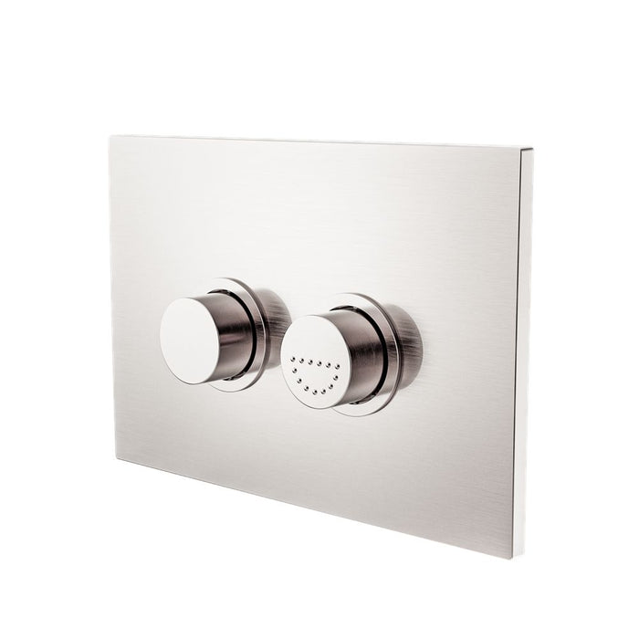 Nero Raised Disabled Care Pneumatic Flush Buttons Plate DDA Compliant - Brushed Nickel-NRCRPL002BN-blue-leaf-bathware