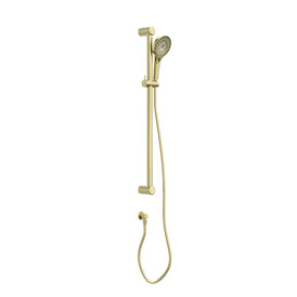Nero Mecca Care 32mm Grab Rail And Adjustable Shower Rail Set 900mm - Brushed Gold-NRCS005BG-blue-leaf-bathware
