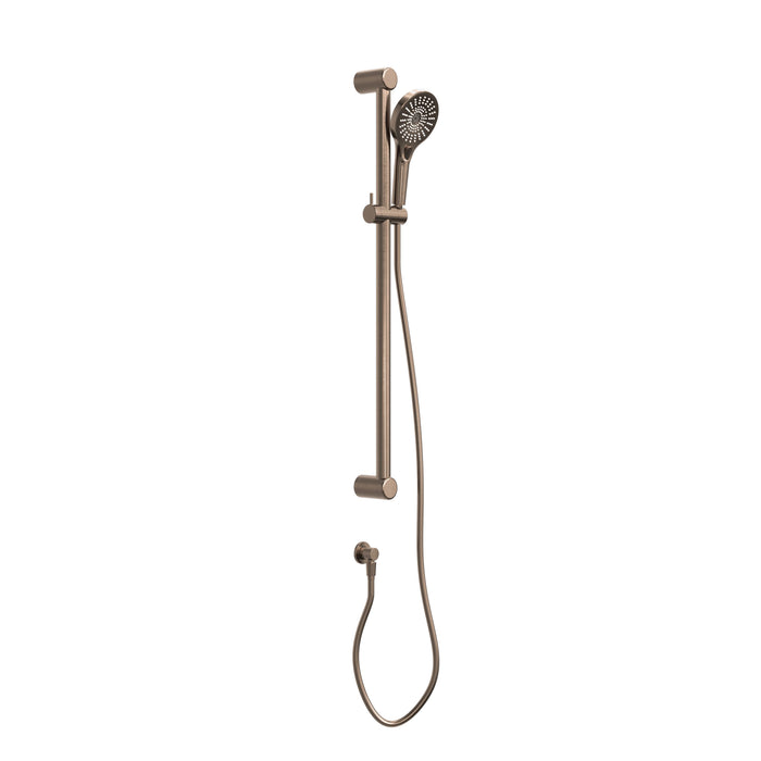 Nero Mecca Care 32mm Grab Rail And Adjustable Shower Rail Set 900mm - Brushed Bronze-NRCS005BZ-blue-leaf-bathware