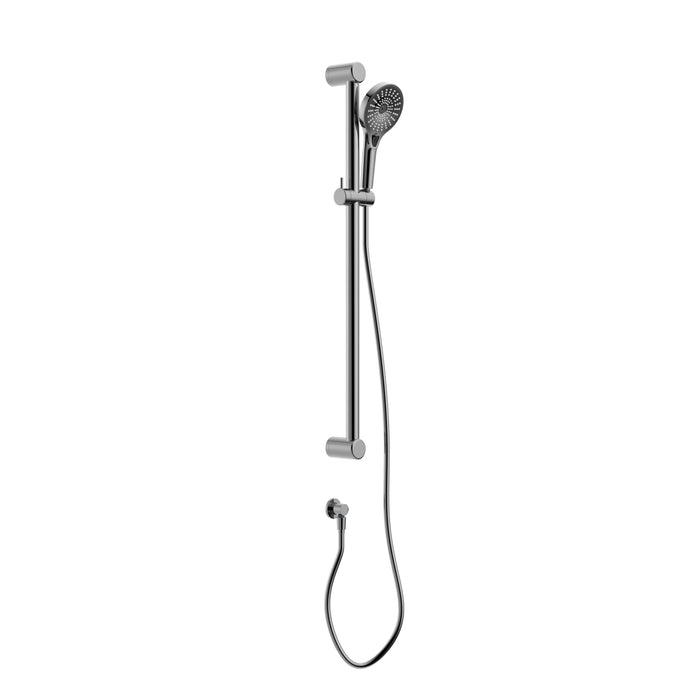 Nero Mecca Care 32mm Grab Rail And Adjustable Shower Rail Set 900mm - Gun Metal-NRCS005GM-blue-leaf-bathware