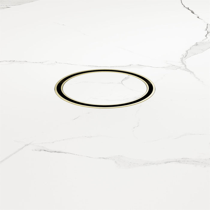 Nero 100mm Round Tile Insert Floor Waste 50mm Outlet - Brushed Gold-NRFW003BG-blue-leaf-bathware