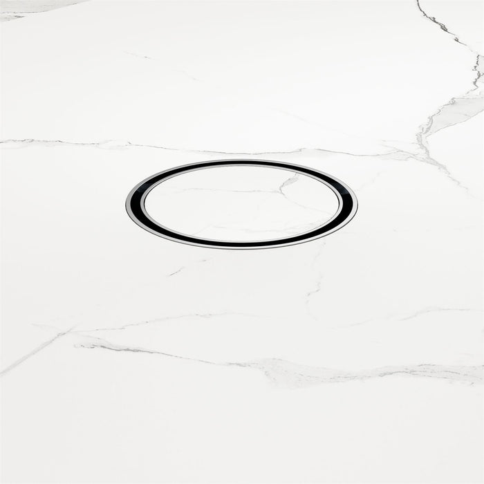 Nero 100mm Round Tile Insert Floor Waste 50mm Outlet - Brushed Nickel-NRFW003BN-blue-leaf-bathware