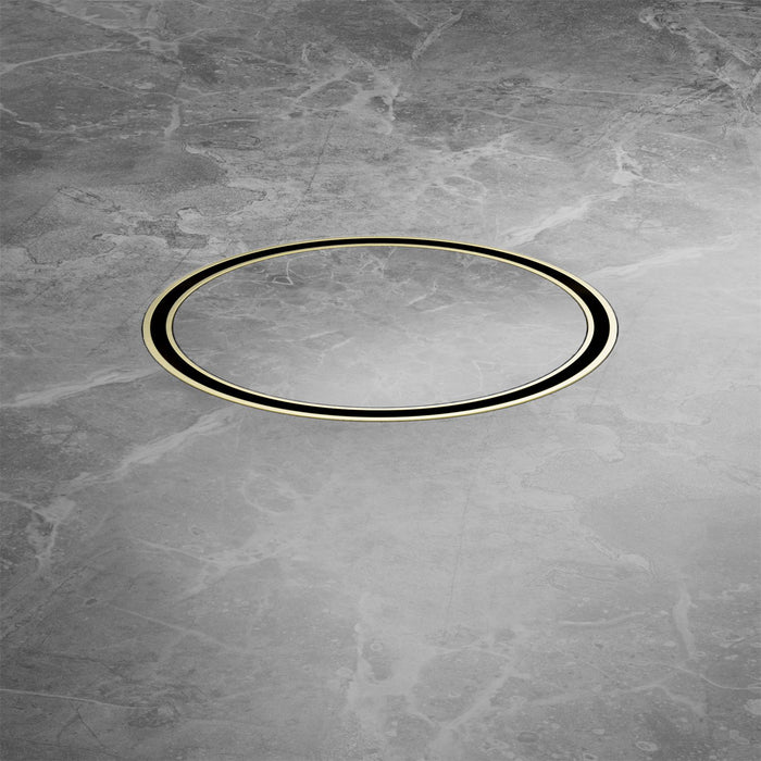 Nero 130mm Round Tile Insert Floor Waste 80mm Outlet - Brushed Gold-NRFW004BG-blue-leaf-bathware