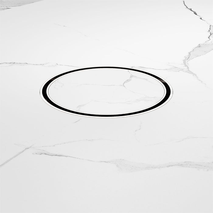 Nero 130mm Round Tile Insert Floor Waste 80mm Outlet - Chrome-NRFW004CH-blue-leaf-bathware