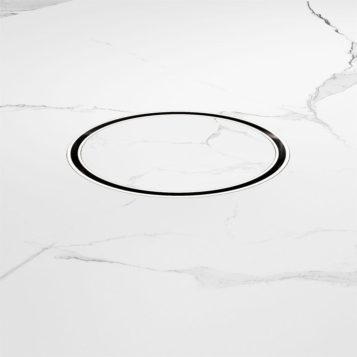 Nero 130mm Round Tile Insert Floor Waste 100mm Outlet - Chrome-NRFW005CH-blue-leaf-bathware