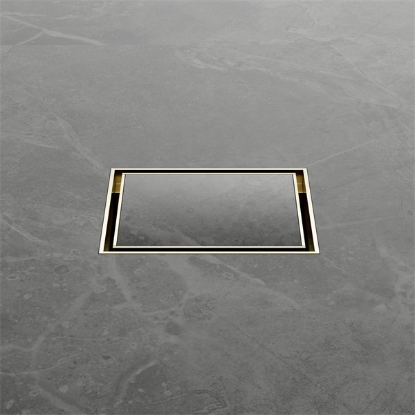 Nero 100mm Square Tile Insert Floor Waste 50mm Outlet - Brushed Gold-NRFW006BG-blue-leaf-bathware