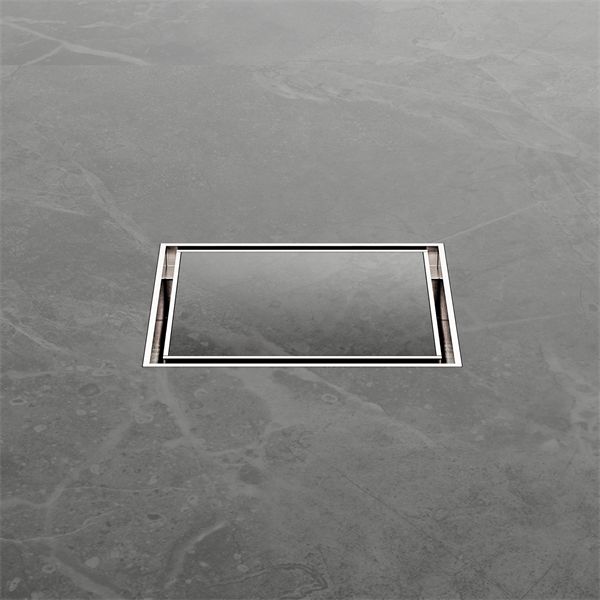 Nero 100mm Square Tile Insert Floor Waste 50mm Outlet - Brushed Nickel-NRFW006BN-blue-leaf-bathware