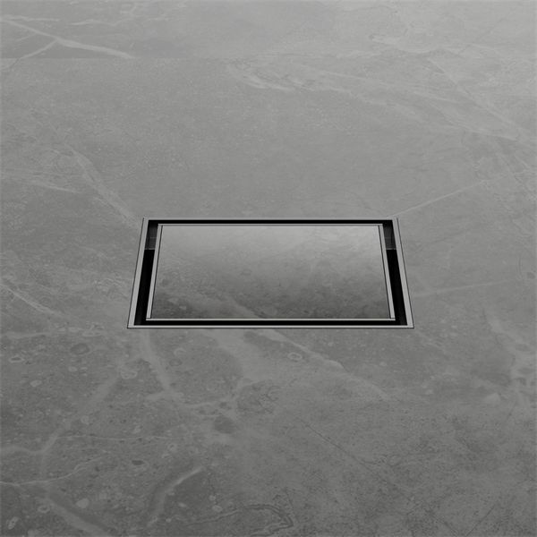 Nero 100mm Square Tile Insert Floor Waste 50mm Outlet - Gun Metal-NRFW006GM-blue-leaf-bathware