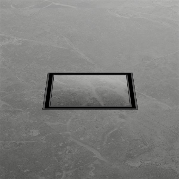 Nero 100mm Square Tile Insert Floor Waste 50mm Outlet - Matte Black-NRFW006MB-blue-leaf-bathware