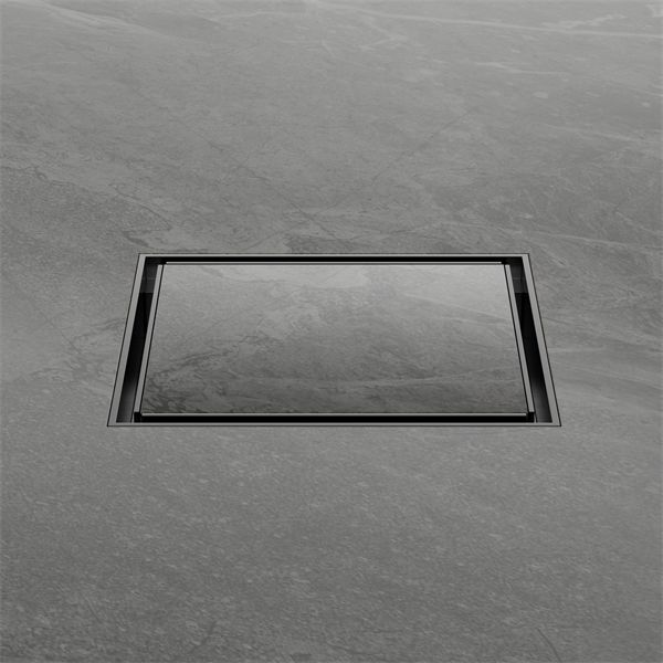 Nero 130mm Square Tile Insert Floor Waste 80mm Outlet - Gun Metal-NRFW007GM-blue-leaf-bathware