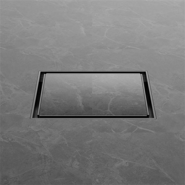 Nero 130mm Square Tile Insert Floor Waste 100mm Outlet - Gun Metal-NRFW008GM-blue-leaf-bathware