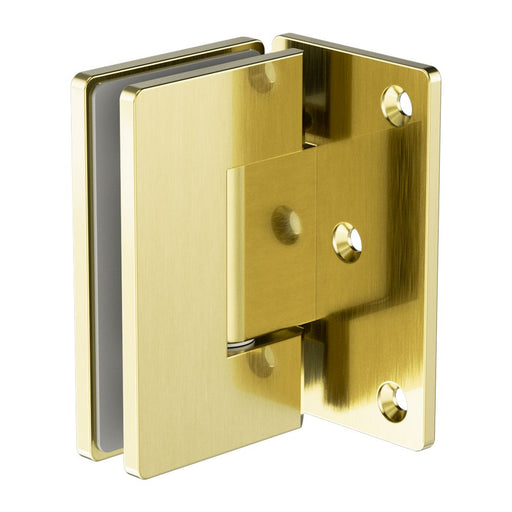 Nero 90 Degree Glass To Wall Shower Hinge 10mm Glass - Brushed Gold-NRSH101aBG-blue-leaf-bathware