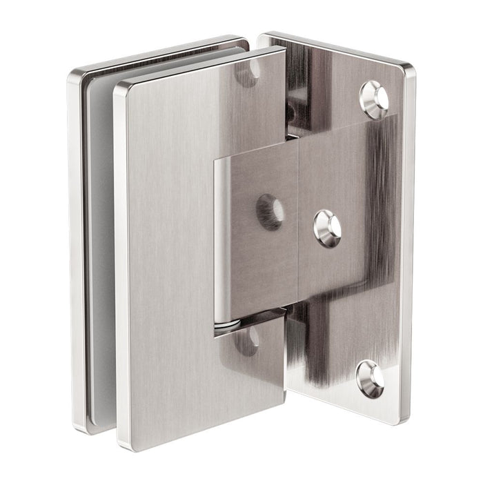 Nero 90 Degree Glass To Wall Shower Hinge 10mm Glass - Brushed Nickel-NRSH101aBN-blue-leaf-bathware