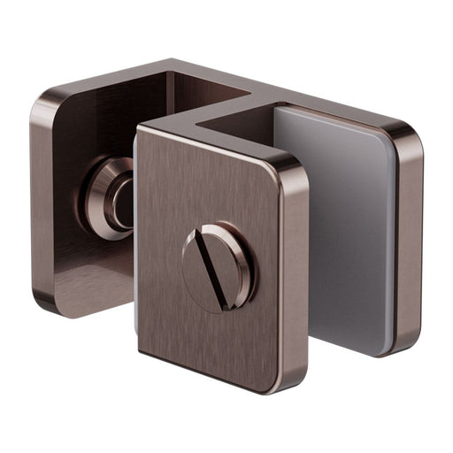 Nero Over-Panel Glass To Glass Fitting 10mm Glass - Brushed Bronze-NRSH201aBZ-blue-leaf-bathware