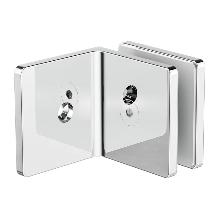 Nero 90 Degree Glass To Wall Bracket 10mm Glass - Chrome-NRSH204aCH-blue-leaf-bathware