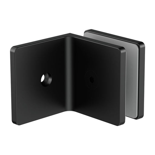 Nero 90 Degree Glass To Wall Bracket 10mm Glass - Matte Black-NRSH204aMB-blue-leaf-bathware