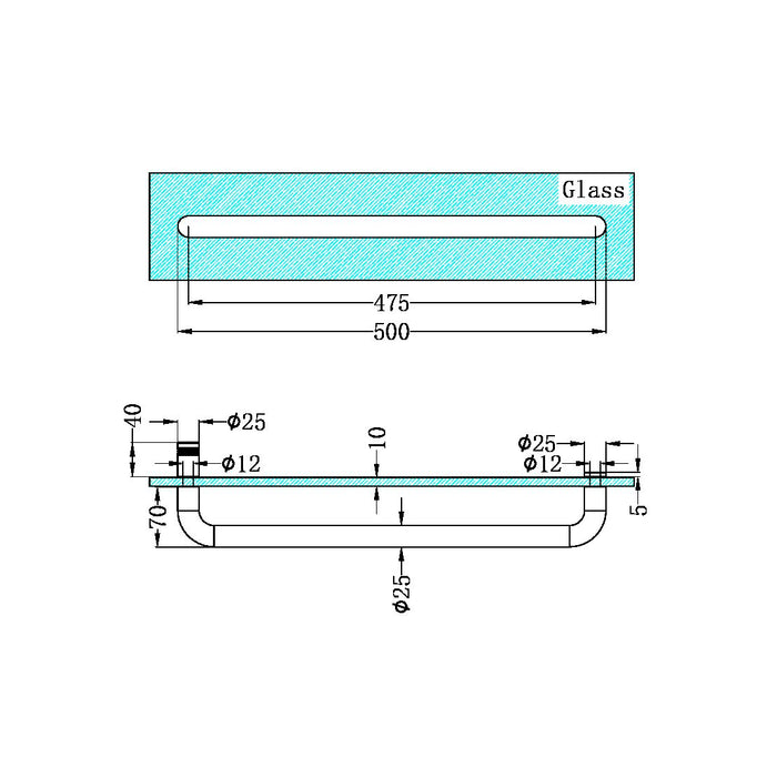 Nero Towel Bar 500mm - Gun Metal-NRSH303aGM-blue-leaf-bathware