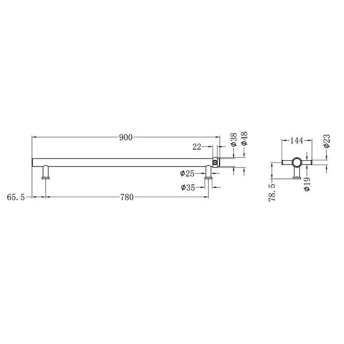 Nero Non-Heated Vertical Towel Rail 900mm - Matte White-NRV901MW-blue-leaf-bathware