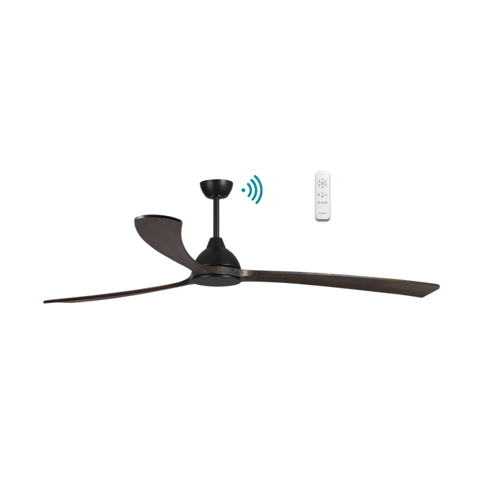 Martec Norfolk Aero DC 70″ Smart Ceiling Fan With WIFI Remote Control - Matt Black / Walnut
