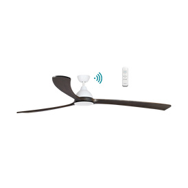 Martec Norfolk Aero DC 86″ Smart Ceiling Fan With WIFI Remote Control - Matt White / Walnut