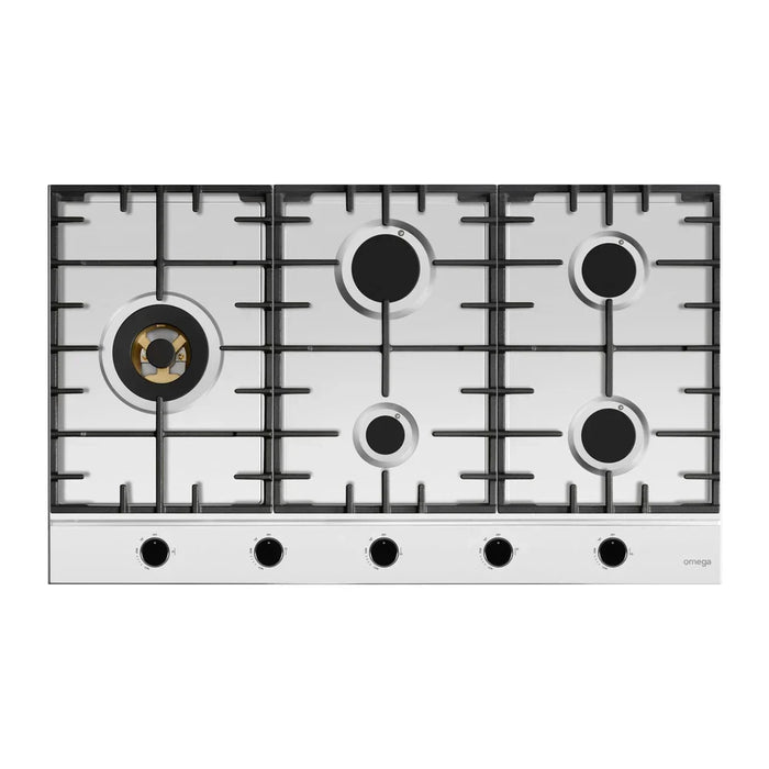 Omega 90cm Gas Cooktop Stainless Steel