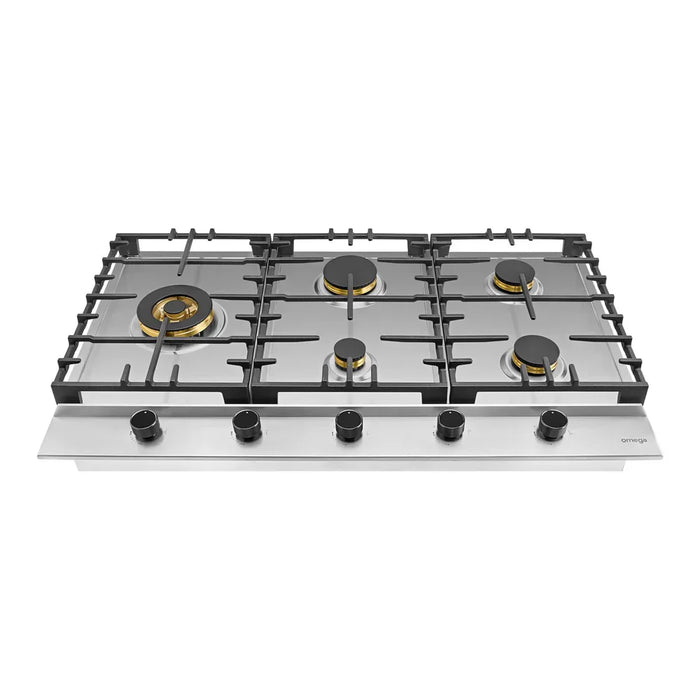 Omega 90cm Gas Cooktop Stainless Steel