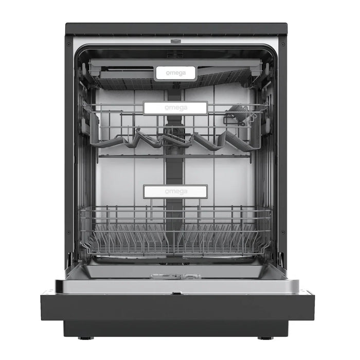 Omega 60cm Freestanding Dishwasher - Black Stainless Steel