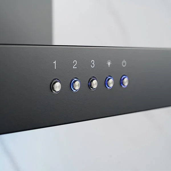 Omega 90cm Canopy Rangehood - Matte Black