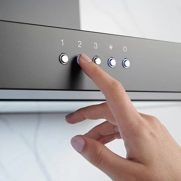 Omega 90cm Canopy Rangehood - Matte Black