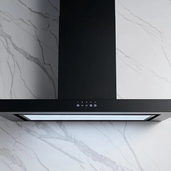 Omega 90cm Canopy Rangehood - Matte Black
