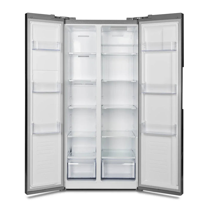 Omega 505L Side by Side Fridge Stainless Steel