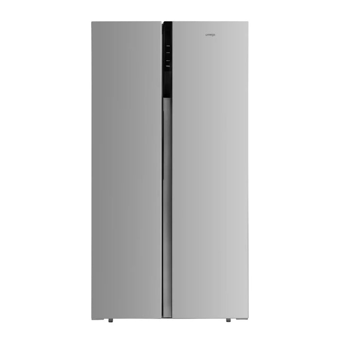 Omega 505L Side by Side Fridge Stainless Steel