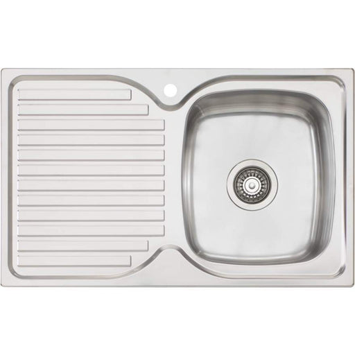 Oliveri Endeavour Single Bowl Sink With Left Hand Drainer-EE22 1TH-blue-leaf-bathware